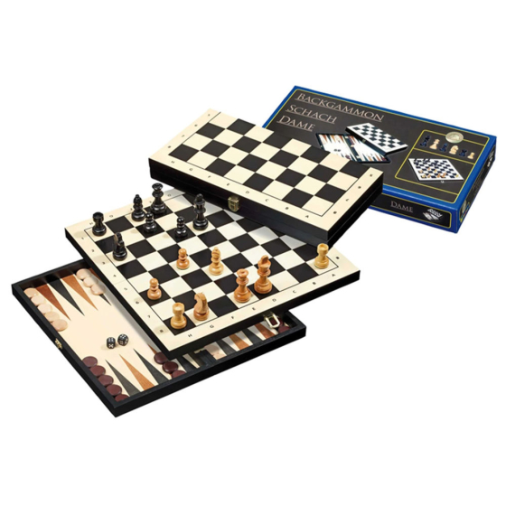 Philos Reise-Schach-Backgammon-Dame-Set