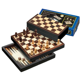 Philos Reise-Schach-Backgammon-Dame-Set, magnetisch