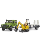 Bruder Land Rover Defender mit Anhänger, JCB Mikrobagger