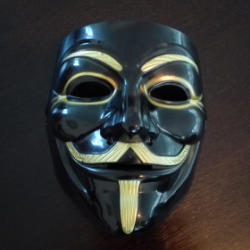 Maske Guy Fawkes Anonymous Vendetta Maske, schwarz/gold