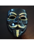 Maske Guy Fawkes Anonymous Vendetta Maske, schwarz/gold