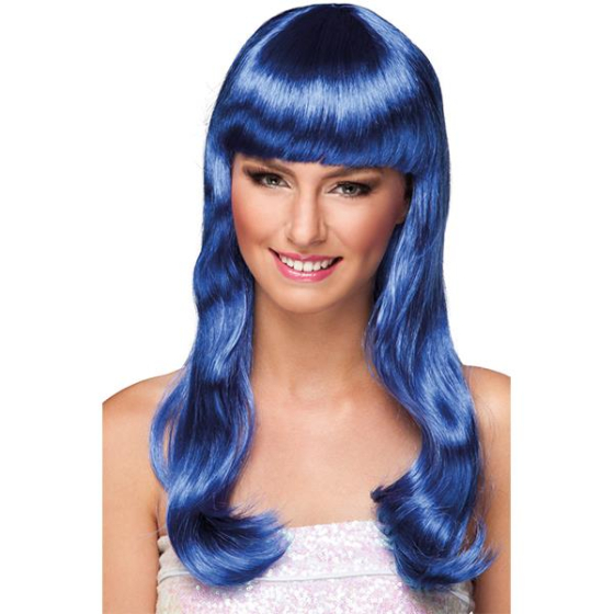 Fasnacht Perücke Chique, blau
