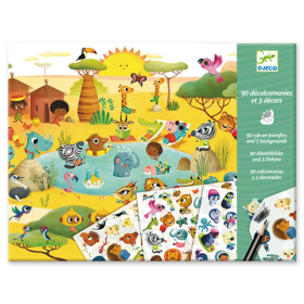 Djeco Abziehbilder - Savanne, W&uuml;ste, Nordpol