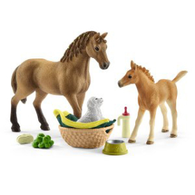 Schleich Set Tierbaby - Pflege & Pferde Quarter Horse
