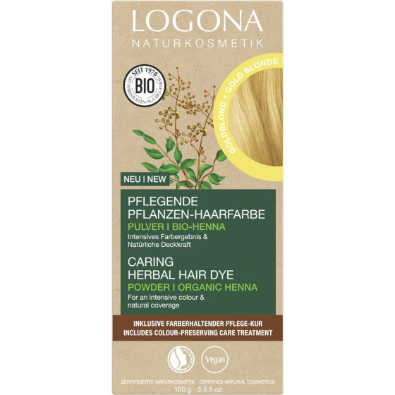 Logona Pflanzenhaarfarbe Pulver - goldblond, 100 g