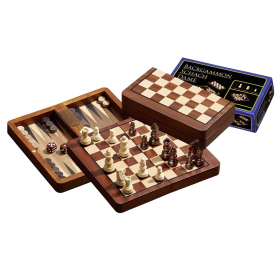Philos Schach Backgammon Dame-Set, Feld 18 mm, magnetisch