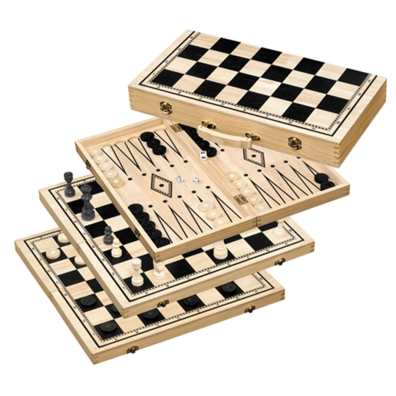 Philos Schach Backgammon Dame-Set - Feld 50 mm