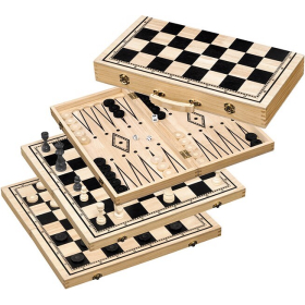 Philos Schach Backgammon Dame-Set - Feld 50 mm
