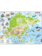 Larsen Puzzle Asien mit Tieren, 63 Teile