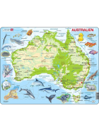 Larsen Puzzle Australien mit Tieren, 65 Teile