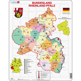 Larsen Puzzle Rheinland-Pfalz Politisch, 70 Teile