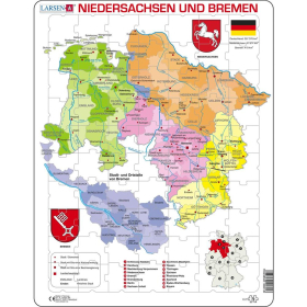 Larsen Puzzle Bremen and Niedersachen Politisch, 70 Teile