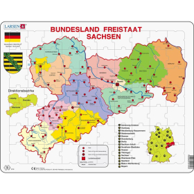 Larsen Puzzle Freistaat Sachsen Politisch, 70 Teile