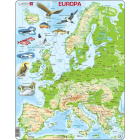 Larsen Puzzle Europa physisch gross, 87 Teile