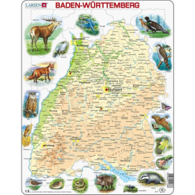 Larsen Puzzle Baden-Württemberg mit Tieren, 63 Teile