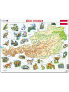 Larsen Puzzle Österreich mit Tieren, 72 Teile