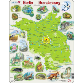 Larsen Puzzle Berlin und Brandenburg mit Tieren, 62 Teile
