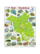 Larsen Puzzle Berlin und Brandenburg mit Tieren, 62 Teile