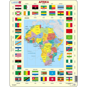 Larsen Puzzle Karte/Flagge - Afrika, 70 Teile