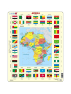 Larsen Puzzle Karte/Flagge - Afrika, 70 Teile