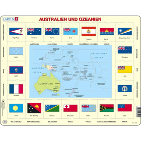 Larsen Puzzle Karte/Flagge - Australien und Ozeanien, 35...