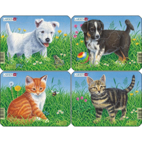 Larsen Puzzle Katzen und Hunde, 6 Teile