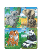 Larsen Puzzle Koala, Elefant, Tiger, Panda, 8 Teile