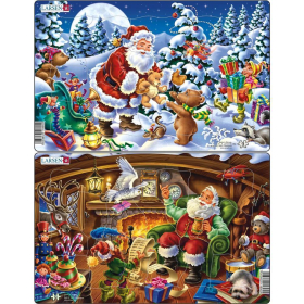 Larsen Puzzle Weihnachtsmann mit Geschenken, 15 Teile