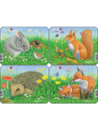 Larsen Puzzle Kaninchen, Eichhörnchen, Igel, Fuchs, 5 Teile