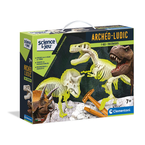 Clementoni Archeo T-Rex&Triceratops Fluo.