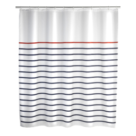 Wenko Duschvorhang Marine weiss, 180x200 cm Polyester