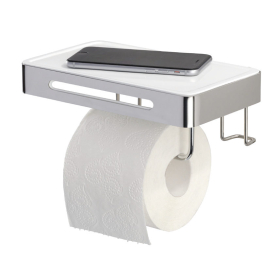 Wenko Edelstahl Toilettenpapierhalt., mit Ablage Premium...