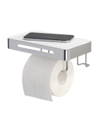 Wenko Edelstahl Toilettenpapierhalt., mit Ablage Premium Plus
