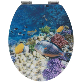 Wenko 3D WC-Sitz Fish MDF, Easy-Close