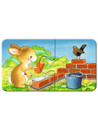 Puzzle Tierische Baustelle, 2 x 9 Teile