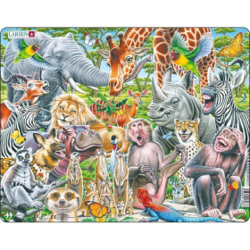 Larsen Puzzle Glückliche Afrika-Tiere, 43 Teile