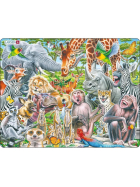 Larsen Puzzle Glückliche Afrika-Tiere, 43 Teile