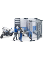 Bruder bworld Polizeistation mit Polizeimotorrad