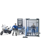 Bruder bworld Polizeistation mit Polizeimotorrad