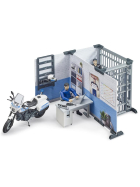 Bruder bworld Polizeistation mit Polizeimotorrad