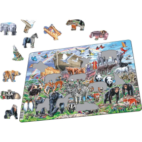Larsen Puzzle Die Arche Noah mit Tieren aus der ganzen Welt auf dem Berg Ararat, 53 Teile