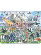 Larsen Puzzle Die Arche Noah mit Tieren aus der ganzen Welt auf dem Berg Ararat, 53 Teile
