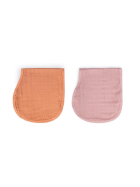 SOINA Schulter Spucktuch 2er Set, orange/pastel pink
