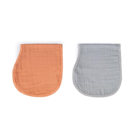 * SOINA Schulter Spucktuch 2er Set, orange/grey