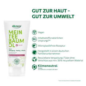 alkmene Mein Teebaumöl 3 in1 Reinigung-Peeling-Maske, 150 ml