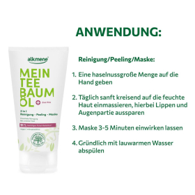 alkmene Mein Teebaumöl 3 in1 Reinigung-Peeling-Maske, 150 ml