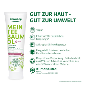* alkmene Mein Teebaumöl Kariesschutz Zahncreme, 100 ml