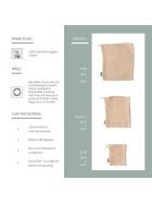 Wild & Stone Obst & Gemüse Netztragetaschen aus Bio-Baumwolle, wiederverwendbar, 3er Set