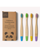 Wild & Stone Kinder Bambus Zahnbürsten, soft, mehrfarbig, 4er Pack