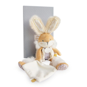 Doudou Hase mit Schmusetuch, weiss